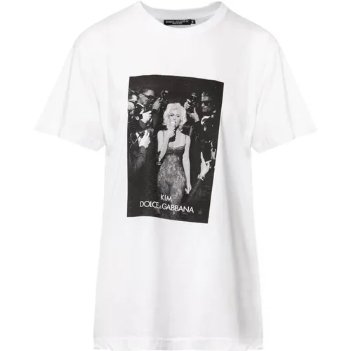 Stylish T-Shirt with Unique Design , female, Sizes: XL - Dolce & Gabbana - Modalova