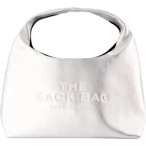 Silver Calfskin Sack Purse with Magnetic Closure , female, Sizes: ONE SIZE - Marc Jacobs - Modalova