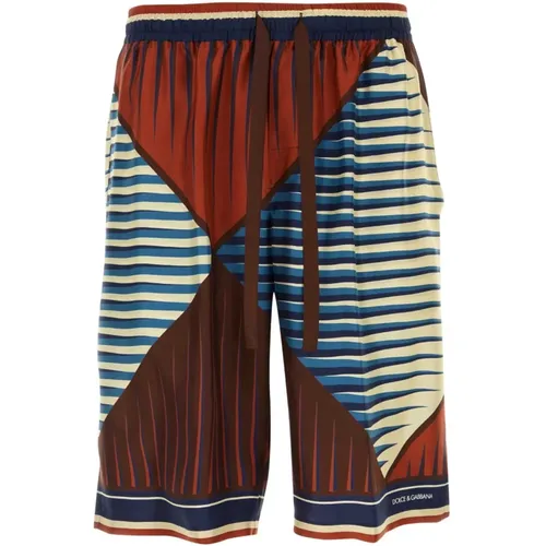 Bedruckte Satin-Bermuda-Shorts - Dolce & Gabbana - Modalova