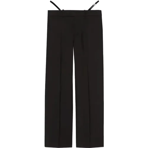 Wool Trousers with Side Straps , female, Sizes: S - Gucci - Modalova