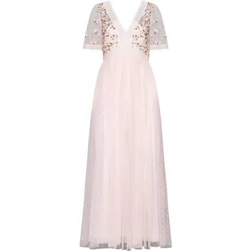 Floral Lace Mesh Dress , female, Sizes: 2XS - Needle & Thread - Modalova