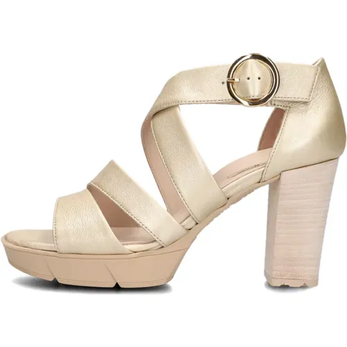 Elegante Goldsandalen mit Blockabsatz , Damen, Größe: 38 EU - Paul Green - Modalova