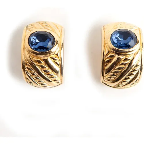 Pre-owned Lapis Lazuli earrings , female, Sizes: ONE SIZE - Dior Vintage - Modalova