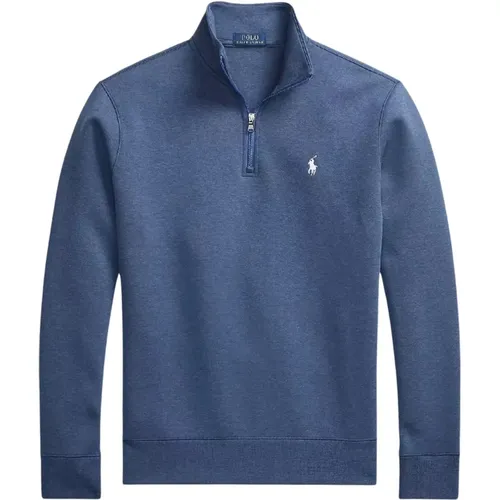 Blaues Sweatshirt mit Stehkragen , Herren, Größe: 2XL - Ralph Lauren - Modalova