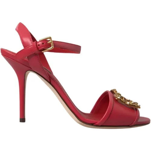 Rote Knöchelriemen Stiletto-Absatz Sandalen - Dolce & Gabbana - Modalova