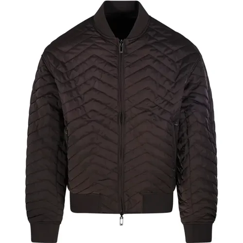 Militärgrüne Blouson Jacke , Herren, Größe: L - Emporio Armani - Modalova