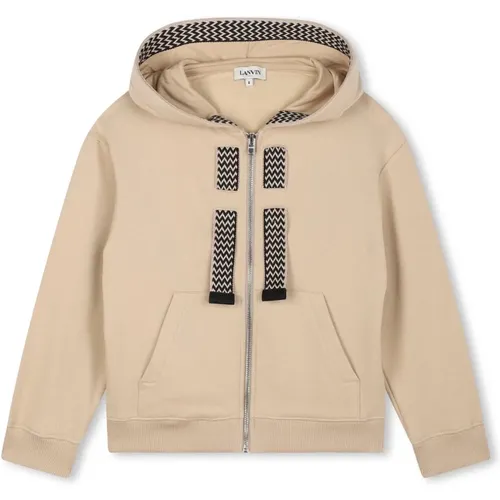 Beiger Hoodie mit Zig Zag Stickerei - Lanvin - Modalova