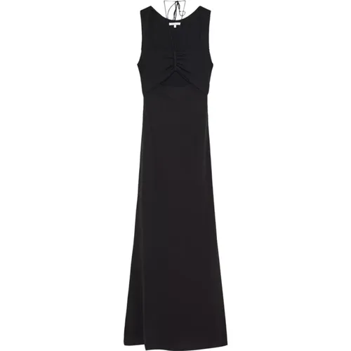Jersey Maxi Dress with Square Neckline and Flared Fit , female, Sizes: S, XS - PATRIZIA PEPE - Modalova