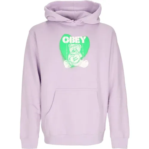 Basic Hooded Fleece Lavender Womens Hoodie , female, Sizes: L - Obey - Modalova