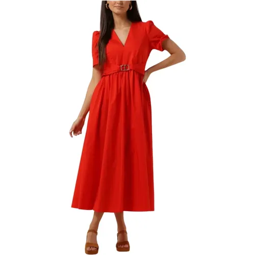 Rotes Sommer Woven Kleid , Damen, Größe: 4XS - Twinset - Modalova