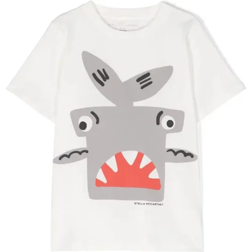 Haifisch Motiv Kinder T-shirt Elfenbein - Stella Mccartney - Modalova