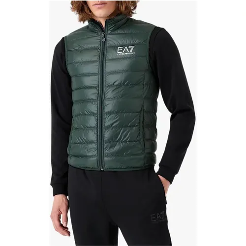 Grüne Jacken mit Gepolstertem Gilet , Herren, Größe: L - Emporio Armani EA7 - Modalova