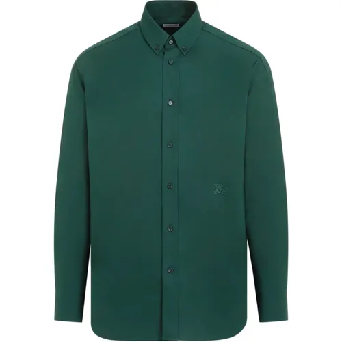 Grünes Baumwollhemd , Herren, Größe: XL - Burberry - Modalova