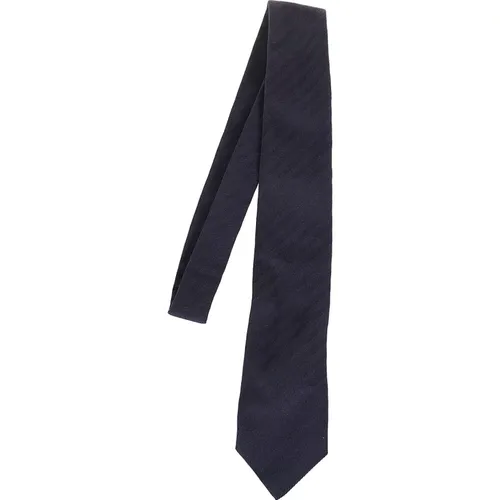 Navy Silk Tie Classic Style , male, Sizes: ONE SIZE - BRUNELLO CUCINELLI - Modalova