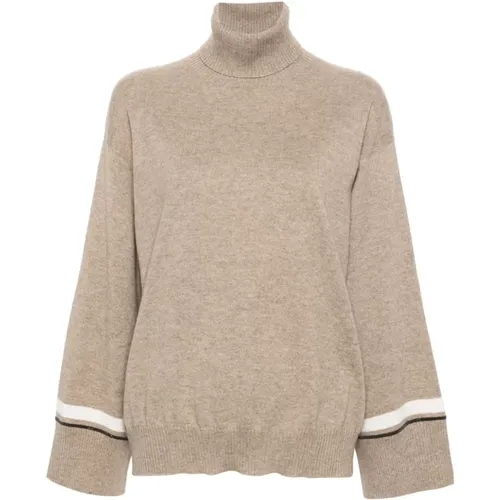 Gerippter Bündchenpullover in Toastbraun - BRUNELLO CUCINELLI - Modalova