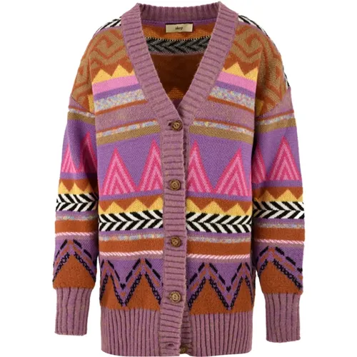 MultiColour Cardigan Sweaters , Damen, Größe: M - Akep - Modalova