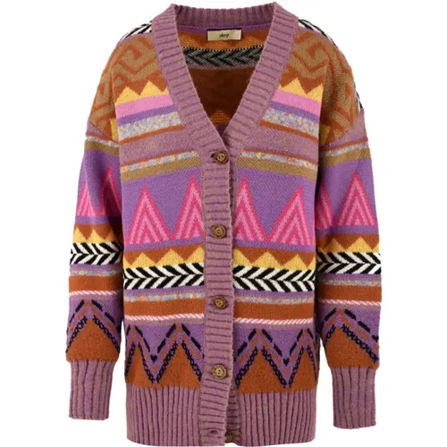 MultiColour Cardigan Sweaters , Damen, Größe: S - Akep - Modalova