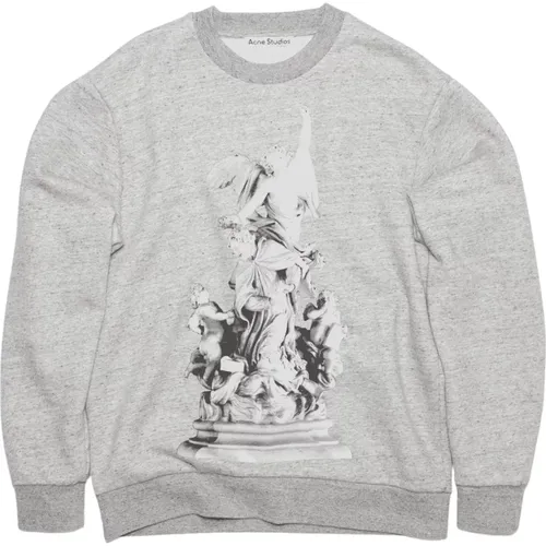 Grauer Statue Print Sweatshirt , Herren, Größe: S - Acne Studios - Modalova