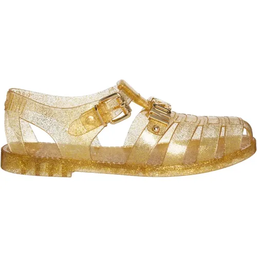 Trendy Flat Sandals , female, Sizes: 3 UK - Moschino - Modalova