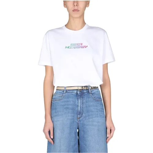 T-Shirt With GEL Logo , female, Sizes: 2XS - Stella Mccartney - Modalova