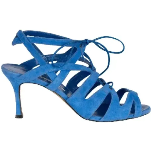 Pre-owned Suede sandals , female, Sizes: 5 1/2 UK - Manolo Blahnik Pre-owned - Modalova
