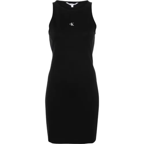Logo Print Sleeveless Dress , female, Sizes: S, XS - Calvin Klein Jeans - Modalova
