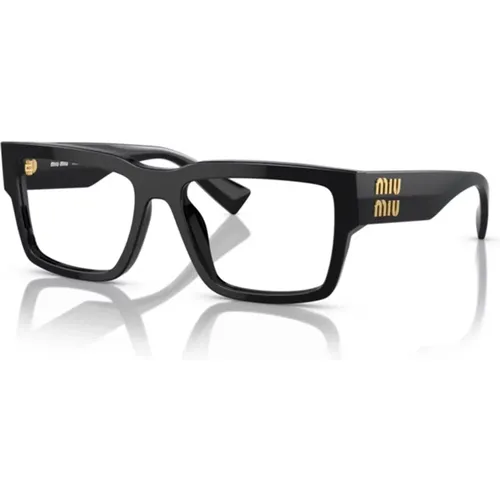 Bold Acetate Glasses with Vertical Logo , female, Sizes: 54 MM - Miu Miu - Modalova