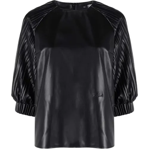 Faux Leather TOP , female, Sizes: XS, 2XS - Karl Lagerfeld - Modalova