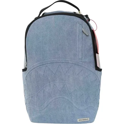 Stone Washed Shark Denim Rucksack - SPRAYGROUND - Modalova