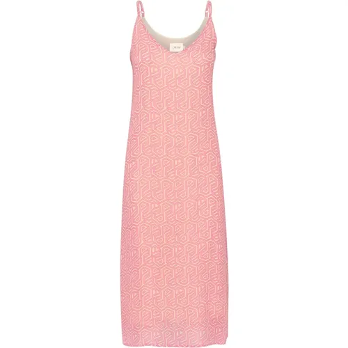 Geometric Print Slip Dress , female, Sizes: L, 2XL - Cream - Modalova