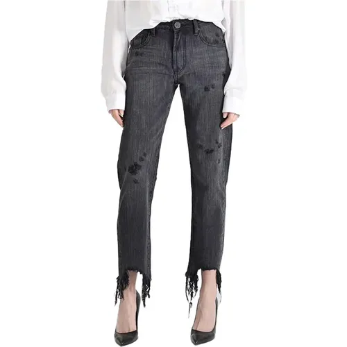 Schwarze High-Waist-Denim-Jeans , Damen, Größe: W29 - One Teaspoon - Modalova