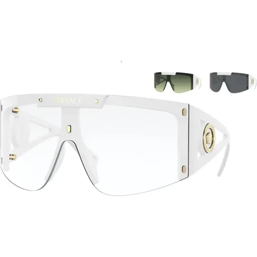 Stylische Sonnenbrille mit bunten Rahmen , Damen, Größe: 46 MM - Versace - Modalova