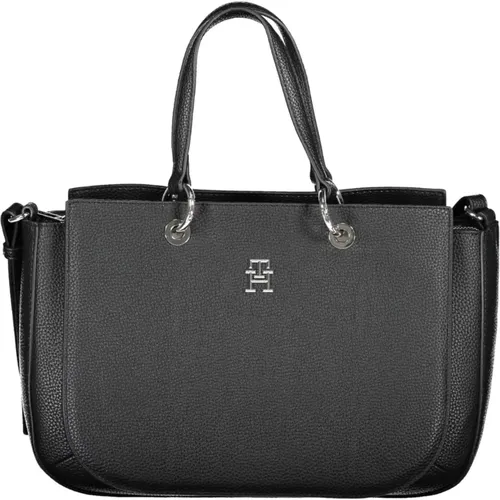 Schwarze Damenhandtasche mit abnehmbarem Riemen - Tommy Hilfiger - Modalova