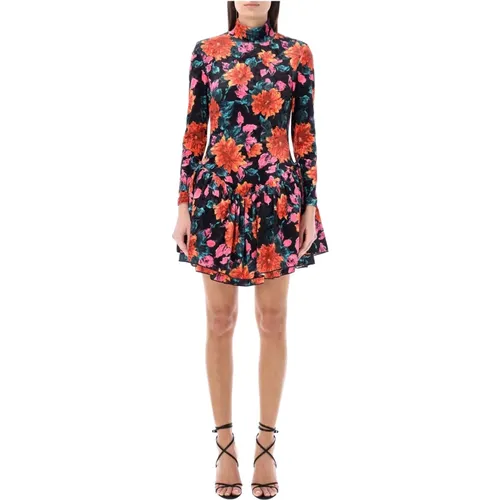 Samtkleid mit Dhalia-Print , Damen, Größe: M - ROTATE Birger Christensen - Modalova