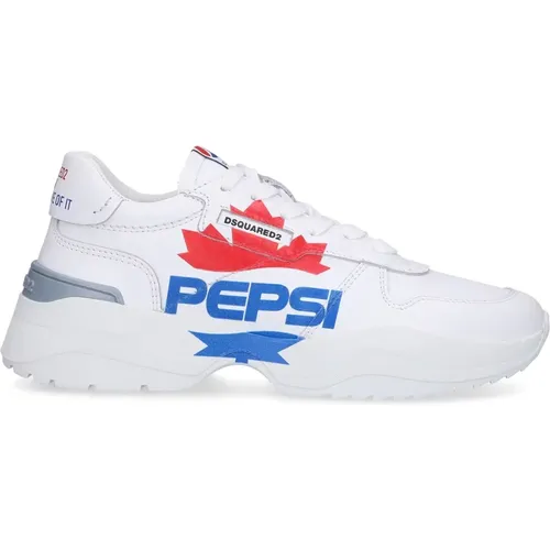 Low Top Sneakers in Pepsi Calf Leather , female, Sizes: 5 1/2 UK, 4 1/2 UK - Dsquared2 - Modalova