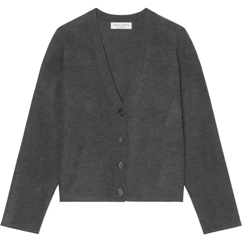 Woll-Strickjacke locker , Damen, Größe: M - Marc O'Polo - Modalova