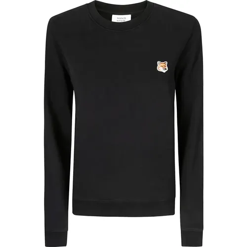 Logo Crew-Neck Sweatshirt , female, Sizes: L, M - Maison Kitsuné - Modalova