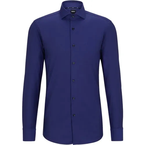 Schmal geschnittenes Baumwoll-Twill-Hemd in Blau , Herren, Größe: XL - Hugo Boss - Modalova