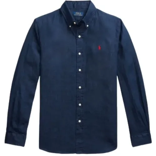 Custom Fit Leinenhemd , Herren, Größe: L - Polo Ralph Lauren - Modalova