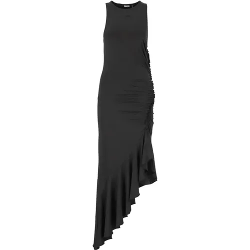 Schwarzes Rotate Kleid mit Besticktem Logo , Damen, Größe: M - Rotate Birger Christensen - Modalova