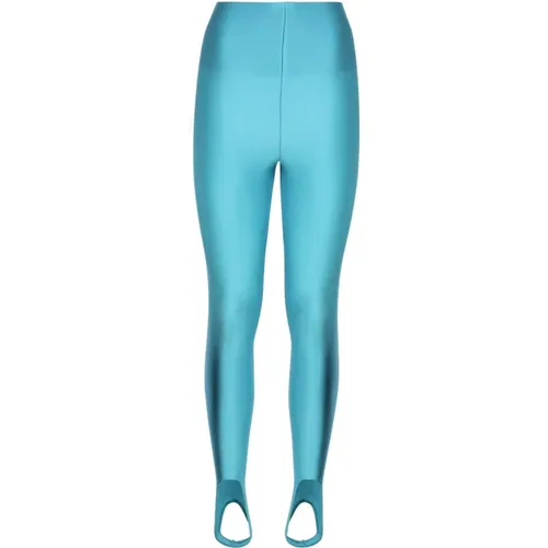 Türkise Nylon Leggings mit Elastischem Bund , Damen, Größe: S - Andamane - Modalova