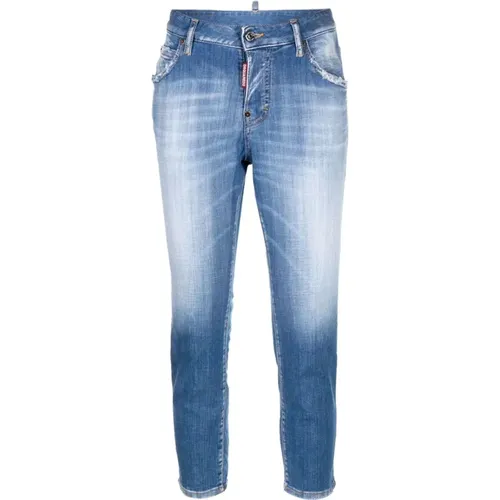 Low-Rise Cropped Jeans , female, Sizes: 2XS, 3XS, S, XS, 4XS, M - Dsquared2 - Modalova