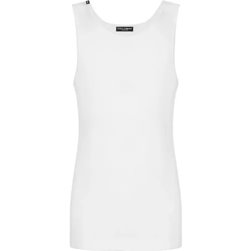 Tank Top with Canotta Style , male, Sizes: M - Dolce & Gabbana - Modalova