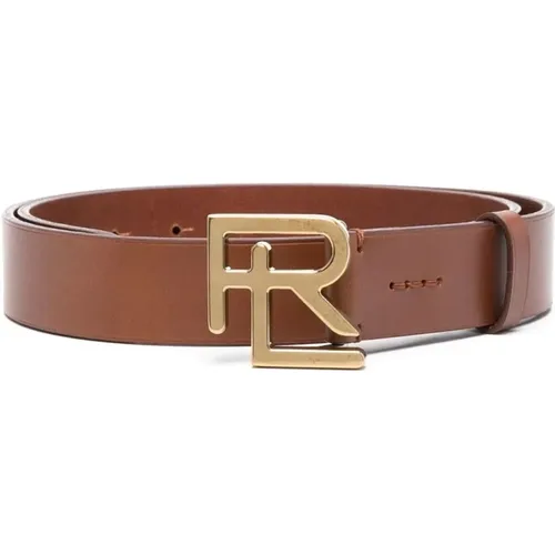 RL logo smooth leather belt , male, Sizes: ONE SIZE - Ralph Lauren - Modalova