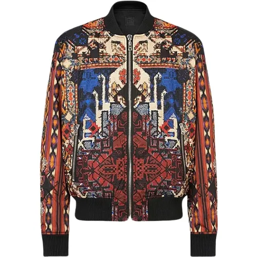 Reversible Multicolored Nylon Bomber Jacket , male, Sizes: S - Balmain - Modalova