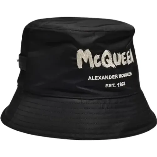 Schwarzer Stoff Bucket Hat , Damen, Größe: M - alexander mcqueen - Modalova