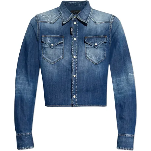 Denim Hemd , Damen, Größe: S - Dsquared2 - Modalova