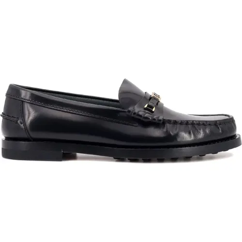 Leather Loafer with Metal Detail , female, Sizes: 3 UK, 5 UK, 6 UK, 8 UK, 6 1/2 UK, 7 UK, 3 1/2 UK, 4 UK, 5 1/2 UK, 4 1/2 UK - TOD'S - Modalova