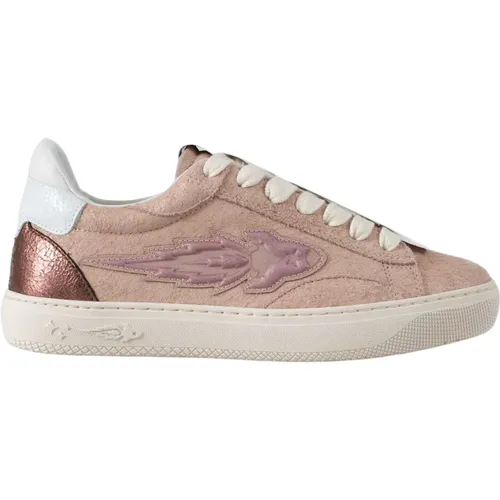 Metallic Leder Sneakers , Damen, Größe: 37 EU - Enterprise Japan - Modalova