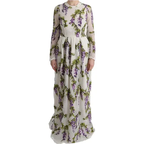 Elegantes Blumen Besticktes Maxikleid - Dolce & Gabbana - Modalova